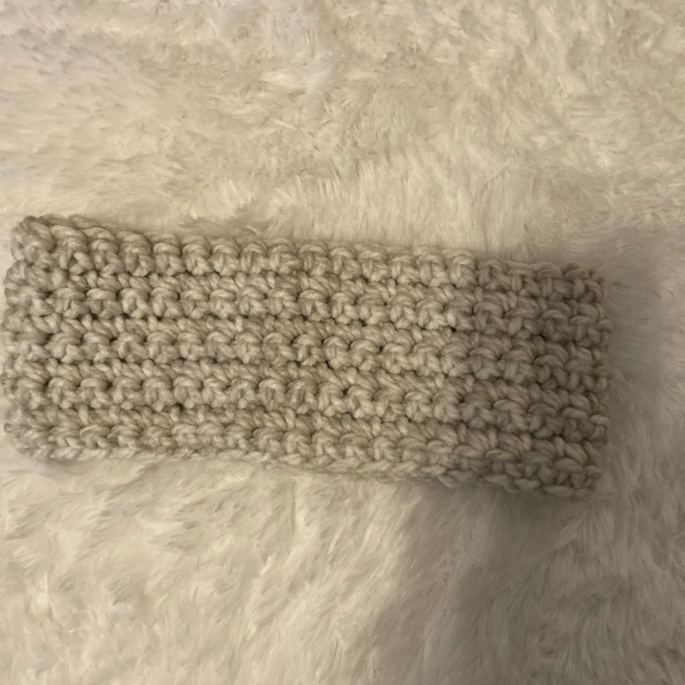 Cozy white/Gray Knit Headband earwarmer